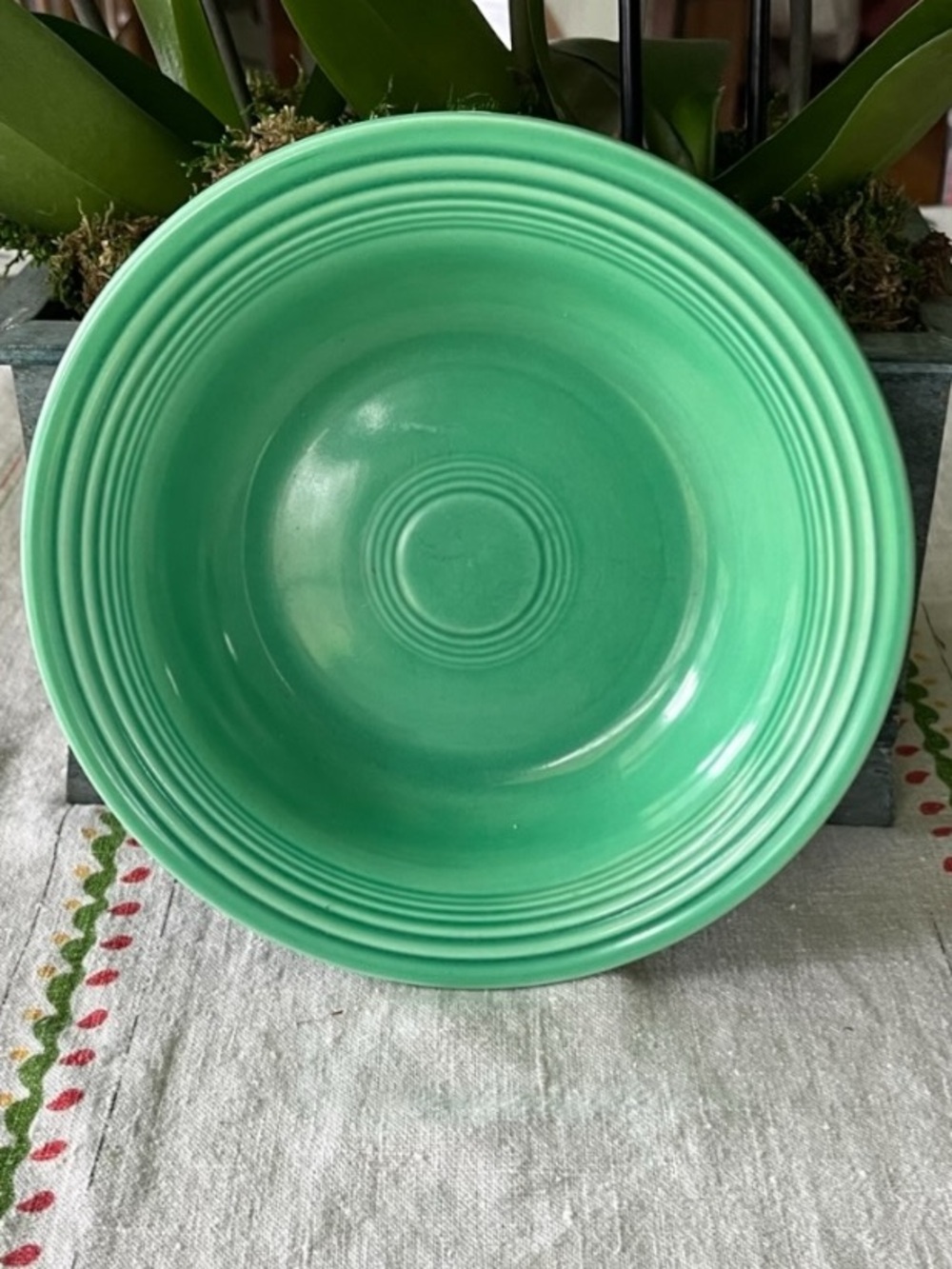 Vintage Original Fiestaware Light Green Rimmed Soup Bowl
